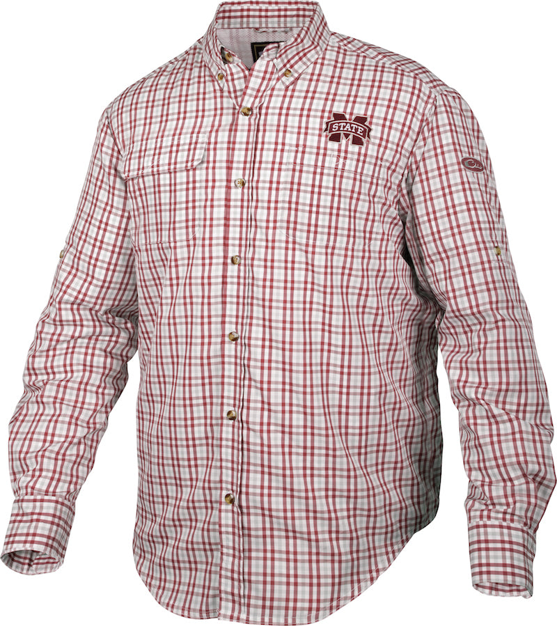 Mississippi State Gingham Plaid Wingshooter's Shirt L/S – Drake