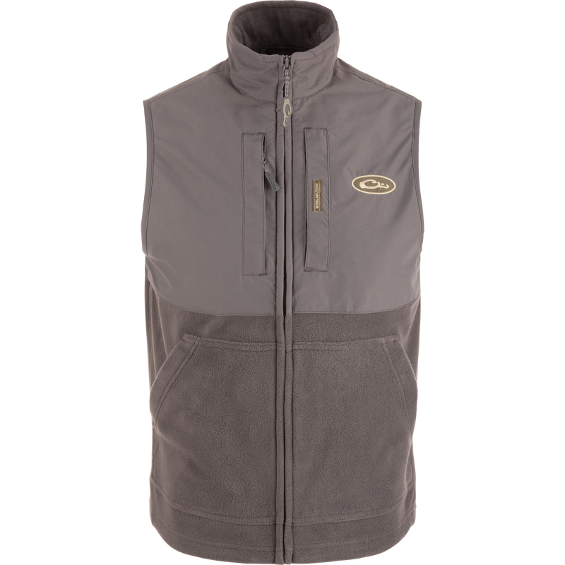 MST Eqwader Vest, featuring Magnattach™ and zip pockets, fleece lower body, and waterproof upper, ideal for hunting with breathable, moisture-wicking fabric.