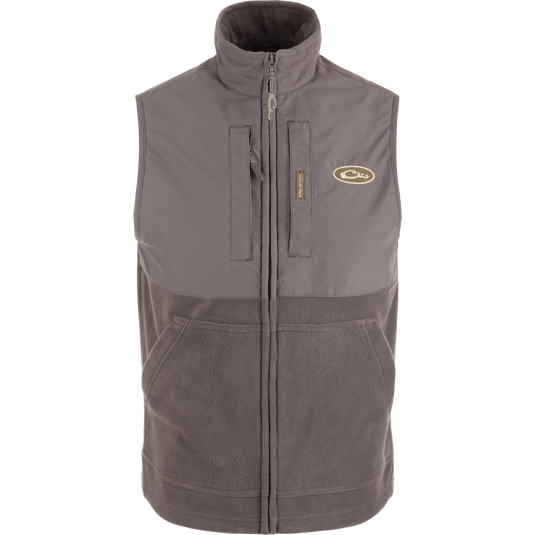 MST Eqwader Vest, featuring Magnattach™ and zip pockets, fleece lower body, and waterproof upper, ideal for hunting with breathable, moisture-wicking fabric.