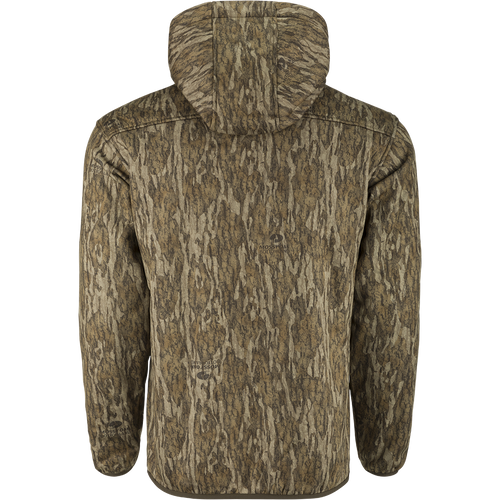 MST Endurance 1/4 Zip Jacket w/ Hood for hunting and outdoor activities. Features include Magnattach™ chest pocket, fleece-lined hood, and polyester Endurance fabric for comfort and mobility.