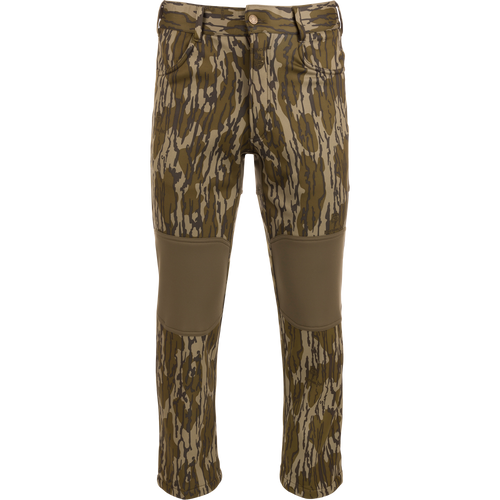 Endurance Jean Cut Wader Pant with camouflage design, featuring front slash pockets, rear pockets, and an adjustable waist, ideal for hunting and outdoor activities.