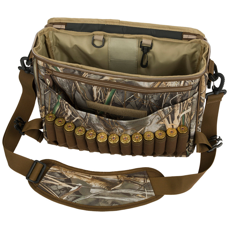 Shoulder Bag 2.0 - Realtree Max-7 with visible shotgun shells for illustration, adjustable strap, multiple pockets, and rugged HD2™ material design.