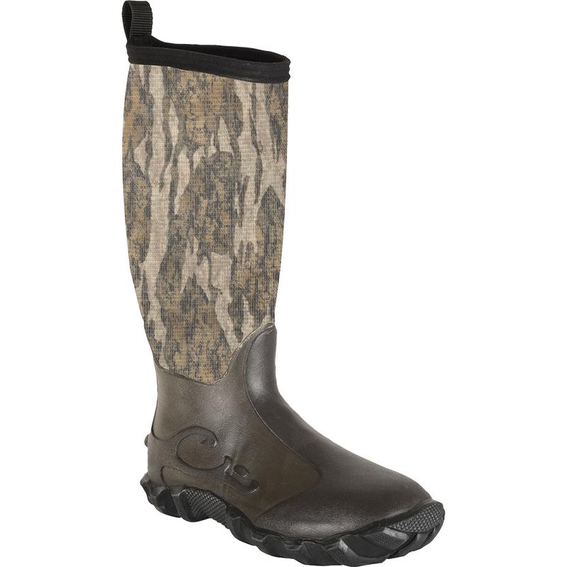 Knee High Mud Boot 2.0 for avid hunters. Waterproof with Buckshot Mud soles for traction. Lightweight and comfortable for all-day hunts. From Drake Waterfowl, known for high-quality hunting gear.