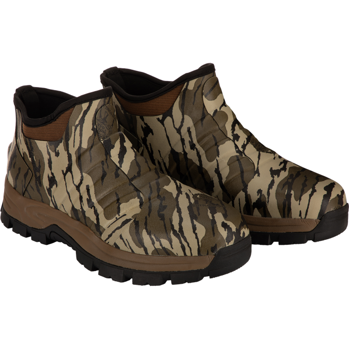 Alt text: 6 inch Uninsulated Camp Boot featuring neoprene liner socks, athletic tread, and molded EVA midsole for comfort and traction.