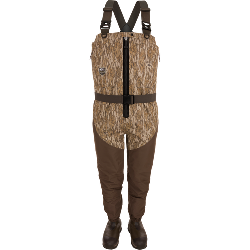 Guardian Elite Hybrid Insulated Front Zip Wader with advanced waterproof fabric, reinforced seams, and Thinsulate® boots for high-performance outdoor hunting and fishing.