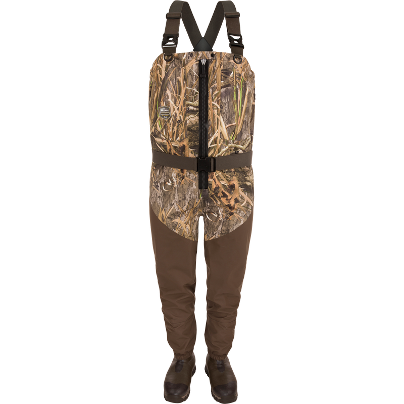 Insulated Guardian Elite HND Front Zip Wader with reinforced taped seams and Thinsulate® boot lining for warmth and durability.