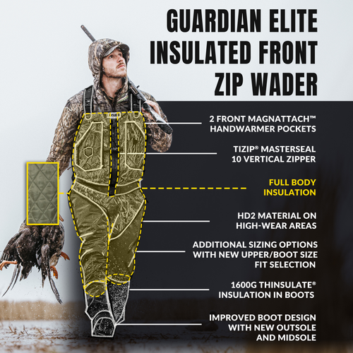 Insulated Guardian Elite HND Front Zip Wader