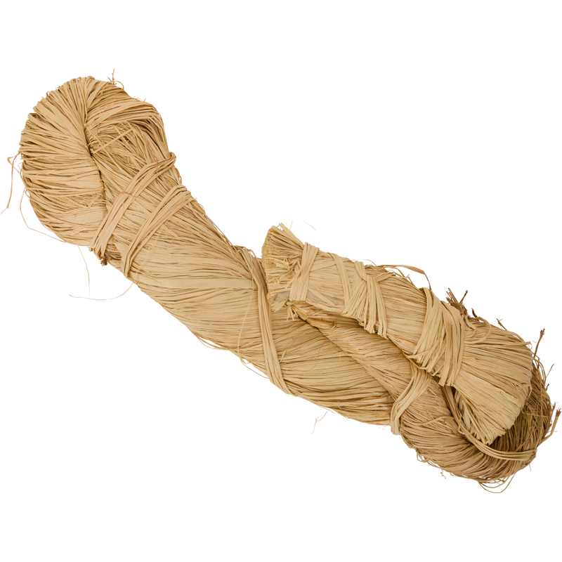 Close-up of a 2lb Raffia Grass Bundle, showing durable, weather-resistant strands, ideal for blending hunting gear into natural environments.