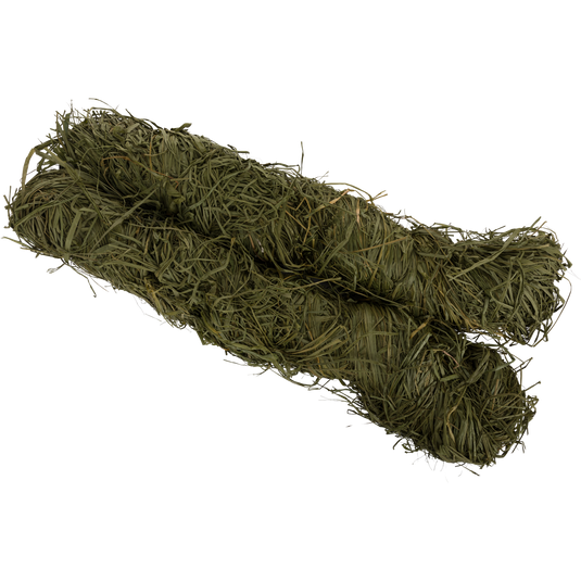 Close-up of 5lb Raffia Grass Bundle, showing tightly packed, all-natural hay-like strands, ideal for blending into natural environments for hunting concealment.