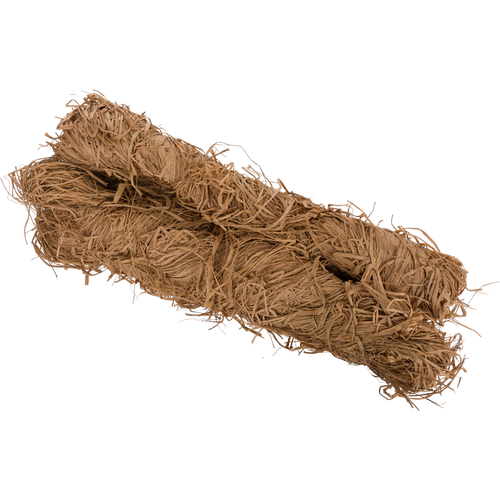 Close-up of 5lb Raffia Grass Bundle, showing natural straw material, ideal for camouflage in hunting environments. Durable, weather-resistant, and easy to apply to blinds.