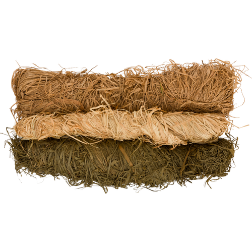 Close-up of 5lb Raffia Grass Assortment Bundles, showcasing natural hay-like texture, ideal for creating camouflage in hunting environments.