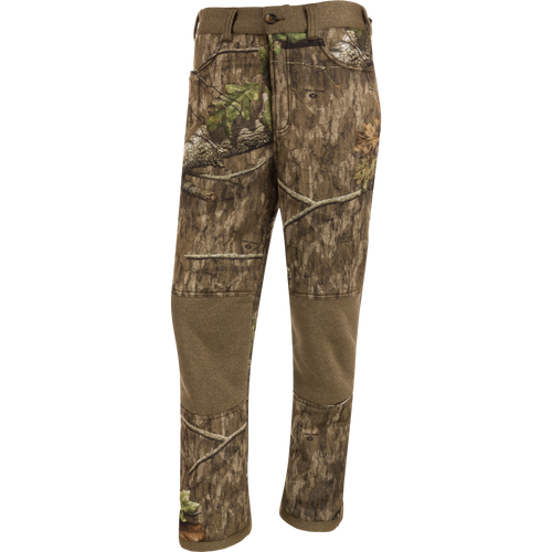 Youth Silencer Pant With Agion Active XL: Ultra-quiet camouflage hunting pants with adjustable waist and ankle, front and rear pockets, and scent control technology for effective game hunting.