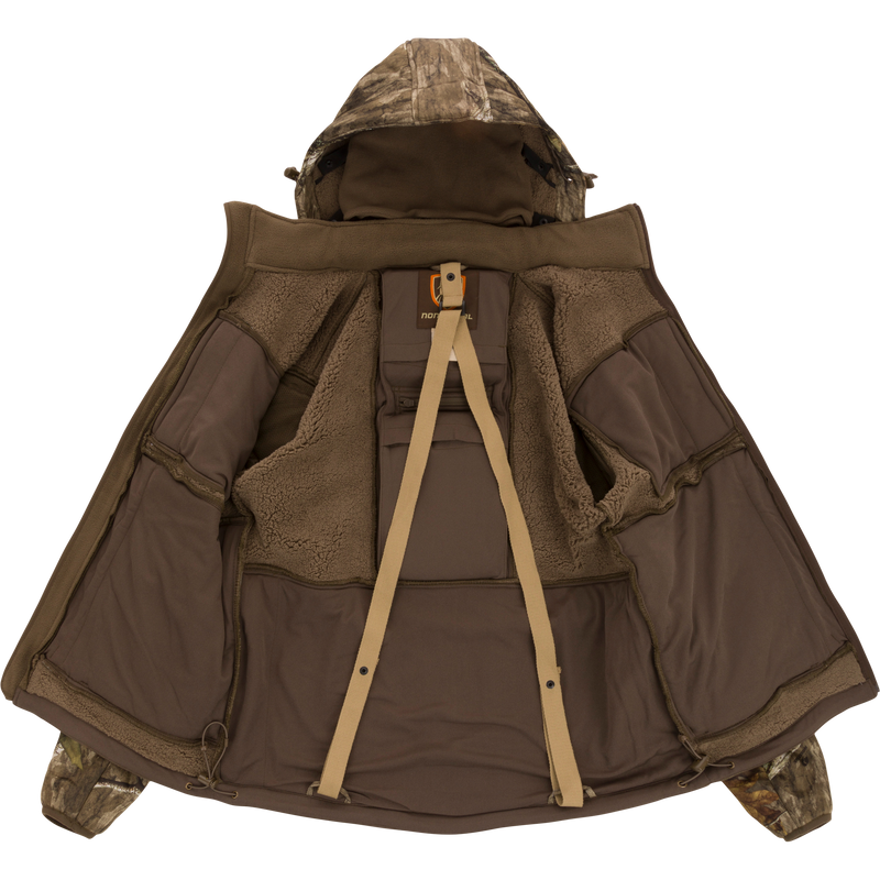 Stand Hunter's Silencer Jacket with Scent Control features a detachable hood, multiple pockets, and a durable, quiet fabric ideal for late-season hunting.