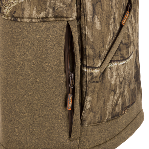 Stand Hunter's Silencer Jacket with Scent Control close-up showing durable fabric, zipper detail, and Magnattach™ chest pockets for late-season hunting.