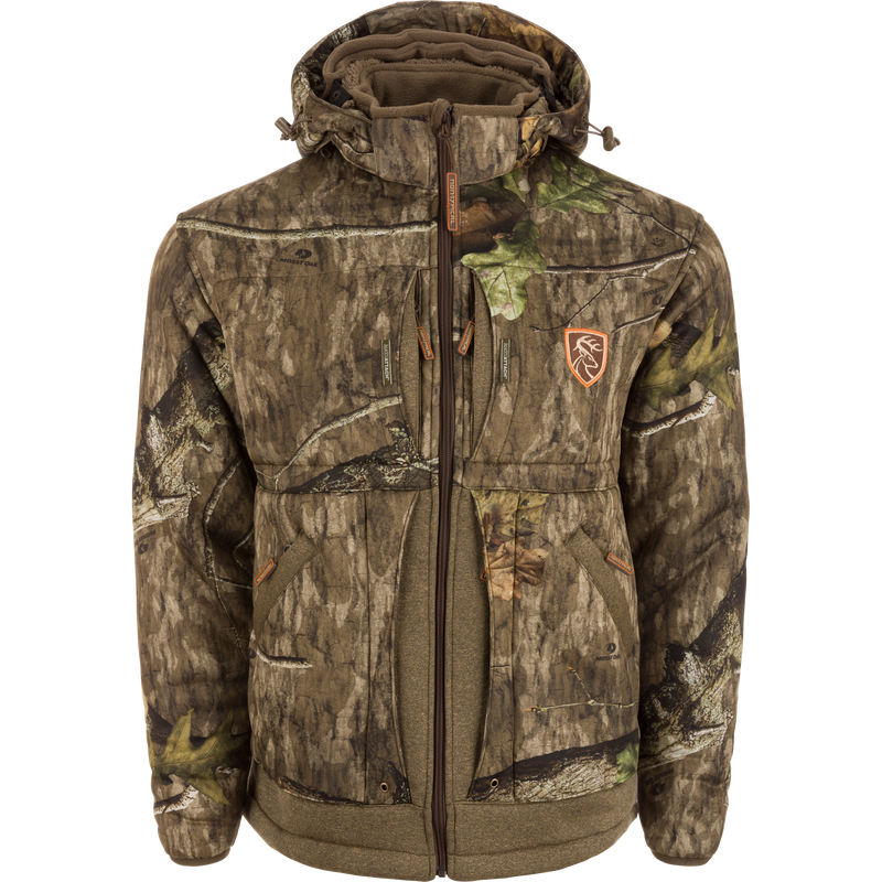 Stand Hunter's Silencer Jacket with Scent Control, featuring a detachable hood, multiple pockets, and durable fabric, designed for late-season hunting.