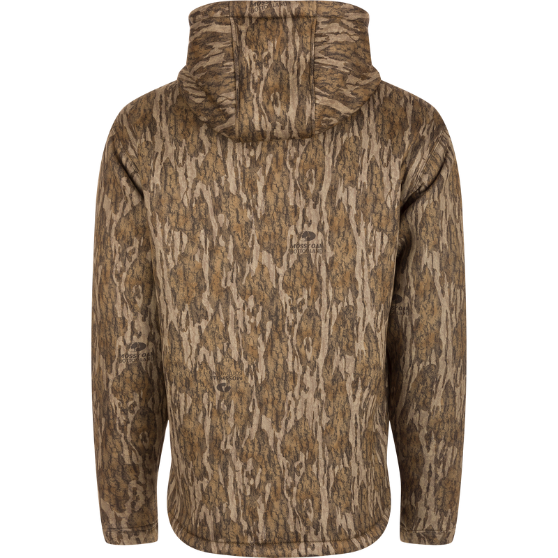 Alt text: Non-Typical LST Silencer Fleece-Lined Hoodie with a double-lined hood and kangaroo pouch for warmth and comfort.