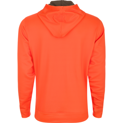 Back view of the Fleece-Lined Performance Hoodie with Scent Control, showcasing its double-lined hood and kangaroo pouch.