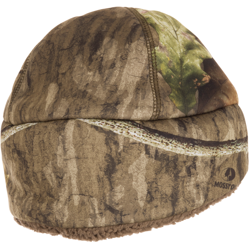 Youth Non-Typical Silencer Sherpa Fleece Beanie with Agion Active XL, featuring camouflage design and deep cut for ear protection. Ideal for cold hunting mornings.