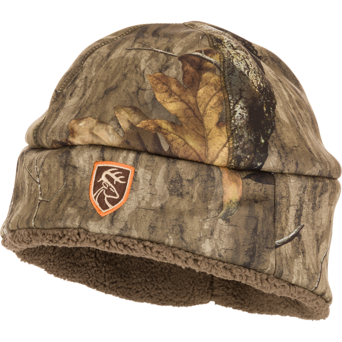 Non-Typical Silencer Sherpa Fleece Beanie with logo, showcasing deep cut design and Agion Active XL® scent control technology.