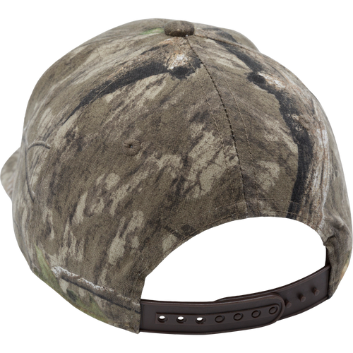 Camouflage Chino Twill Patch Cap with a black strap, featuring a Non-Typical logo patch on lightly structured cotton twill front panels.