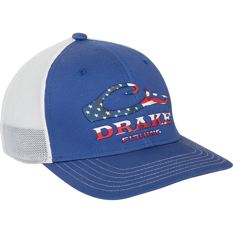 DPF Stretch Fit Cap with red and white text, featuring a structured front, 6-panel construction, and a stretch fit back for comfortable wear.