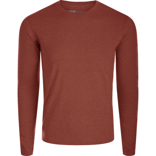 Alt text: Hunter Creek Bamboo Long Sleeve Crew, showcasing a soft, breathable, and quick-drying fabric ideal for year-round wear.