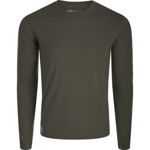 Hunter Creek Bamboo Long Sleeve Crew, a soft, lightweight shirt with built-in stretch, UPF 20 protection, and quick-drying, breathable fabric. Ideal for year-round wear.