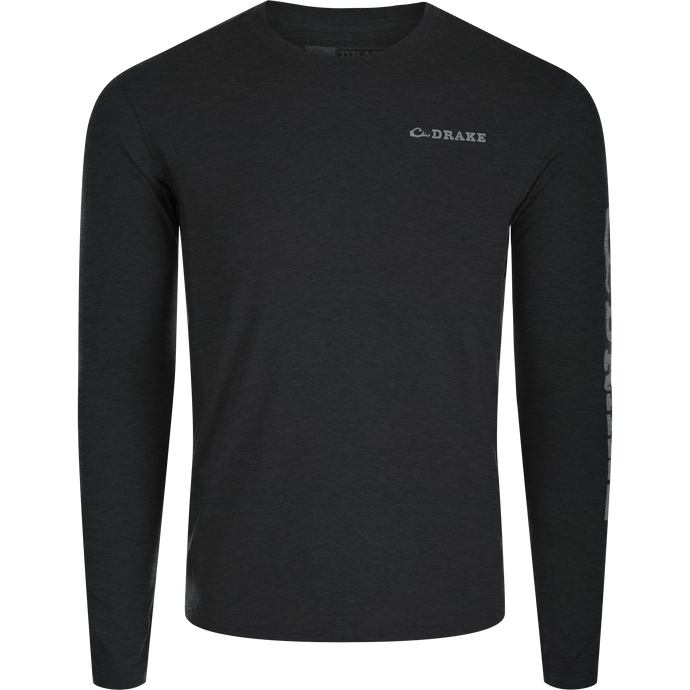 Hunter Creek Bamboo Long Sleeve Crew: a soft, lightweight shirt made of bamboo viscose and polyester, designed for comfort, breathability, and durability with built-in stretch and UPF 20 protection.