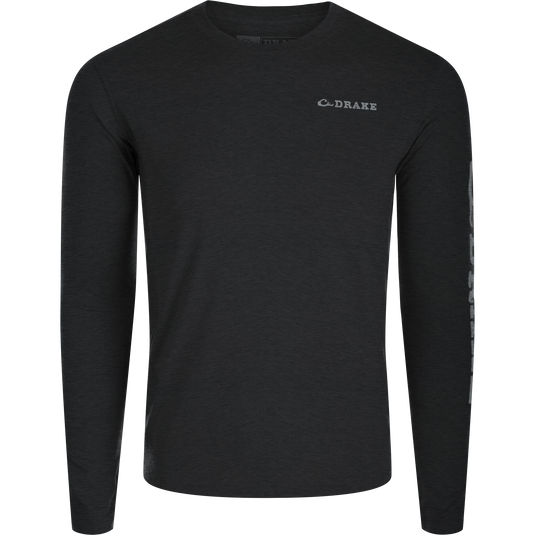 Hunter Creek Bamboo Long Sleeve Crew: a soft, lightweight shirt made of bamboo viscose and polyester, designed for comfort, breathability, and durability with built-in stretch and UPF 20 protection.