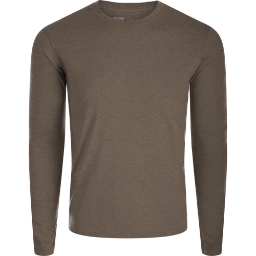 Hunter Creek Bamboo Long Sleeve Crew, featuring a soft, breathable, and quick-drying fabric with built-in stretch and UPF 20 sun protection.