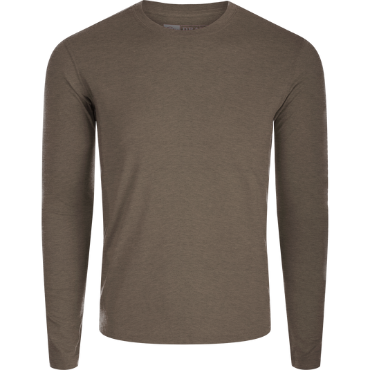 Hunter Creek Bamboo Long Sleeve Crew, featuring a soft, breathable, and quick-drying fabric with built-in stretch and UPF 20 sun protection.