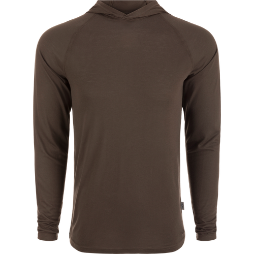 Hunter Creek Bamboo Long Sleeve Hoodie featuring a lightweight, soft fabric, built-in hood, and long sleeves designed for comfort and sun protection.