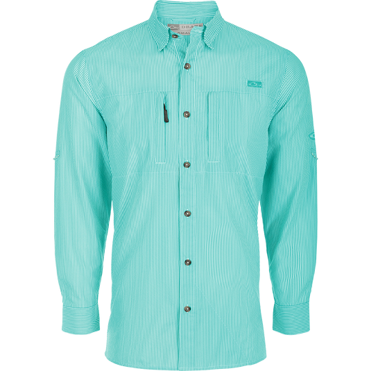 Mens Size XL Vintage Fishing Shirt Button Up Nylon Vented 6 Pocket