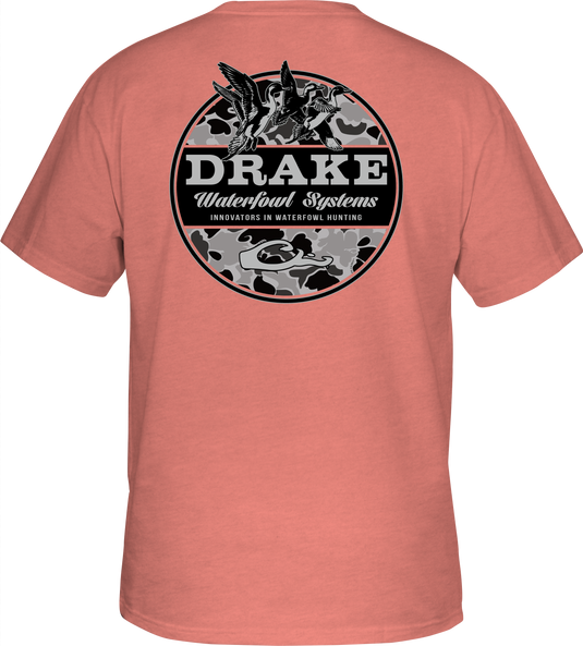 SS Old School Circle Tee in Coronet Blue Heather by Drake L