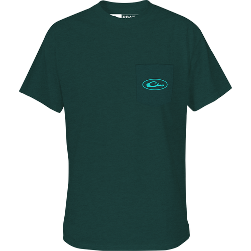 Pop Art Wood Duck T-Shirt with Drake logo on front pocket, made of 60% cotton and 40% polyester blend for softness and comfort. Lightweight at 180 GSM.