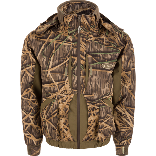 LST Reflex 3-in-1 Plus 2 Jacket with detachable sleeves, versatile for all hunting conditions, featuring multiple pockets, waterproof fabric, and synthetic down insulation.
