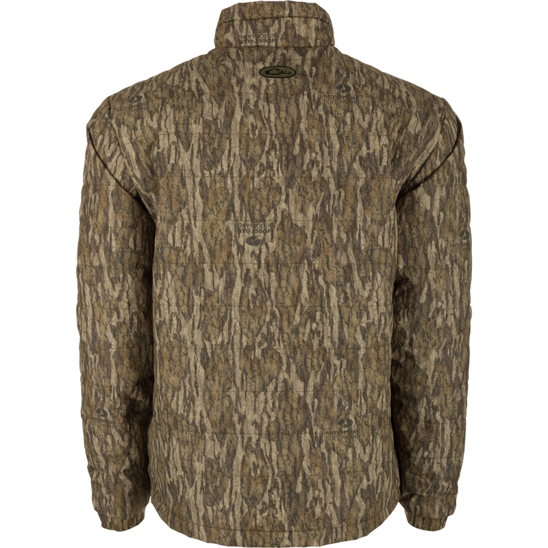 MST Synthetic Down Pack Jacket with camouflage pattern, featuring a durable, abrasion-resistant shell, zippered slash pockets, and a packable design for versatile hunting use.