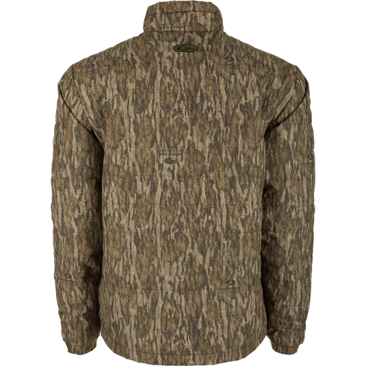 MST Synthetic Down Pack Jacket with camouflage pattern, featuring a durable, abrasion-resistant shell, zippered slash pockets, and a packable design for versatile hunting use.