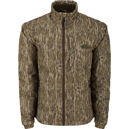 Alt text: MST Synthetic Down Pack Jacket with durable shell, adjustable waist, and zippered pockets, ideal for hunting and outdoor activities.