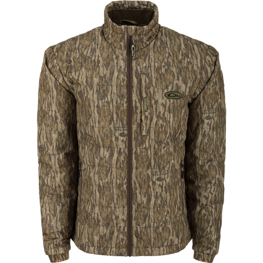 Alt text: MST Synthetic Down Pack Jacket with durable shell, adjustable waist, and zippered pockets, ideal for hunting and outdoor activities.