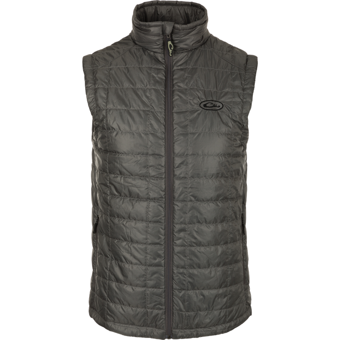 Synthetic Down Pac-Vest: A versatile vest with a water-repellent finish, zippered pockets, and a drawcord waist for outdoor adventures.