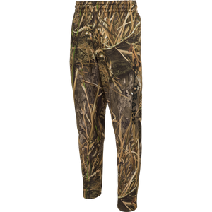 MST Waterfowl Under-Wader Jogger, featuring camouflage design, tapered legs, front slash pockets, and Magnattach™ closure rear pockets for convenient storage. Ideal for use under waders.