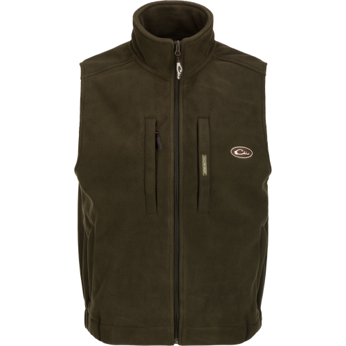 MST Solid Windproof Layering Vest with vertical zippered and magnetic chest pockets, shown close-up, highlighting its functional design and warmth-to-weight ratio.