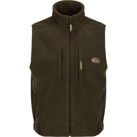 MST Solid Windproof Layering Vest with vertical zippered and magnetic chest pockets, shown close-up, highlighting its functional design and warmth-to-weight ratio.