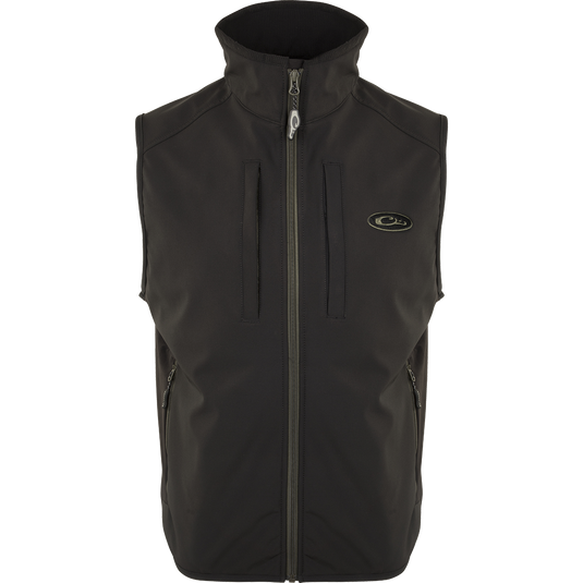 EST Windproof Tech Vest, featuring multiple zippered pockets, Magnattach™ chest pocket, and four-way stretch side panels, designed for high performance and comfort in the field.