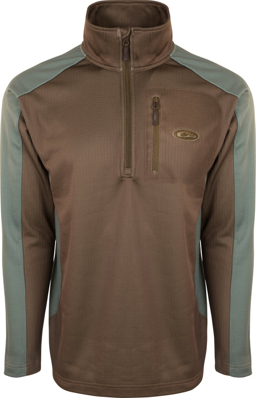 BreatheLite™ 2.0 1/4 Zip Pullover, ultralight polyester micro-fleece with a vertical zippered chest pocket and four-way stretch for active outdoorsmen.