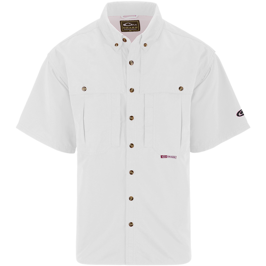 Drake Clothing Company Mens XL White Button Down Fishing Shirt RN 146591 EUC