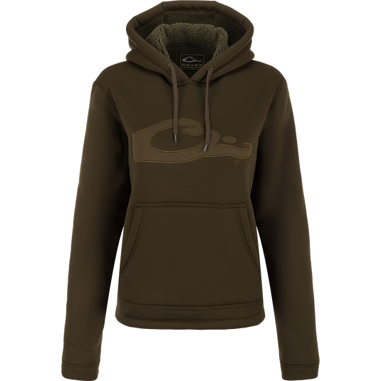 A durable LST Womens Silencer Hoodie for everyday wear, featuring a double-lined hood, kangaroo pouch, and excellent stretch for comfort and mobility. Ideal for hunting and outdoor activities.