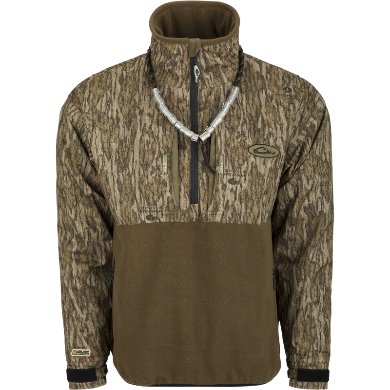 MST Guardian Flex Fleece Eqwader Quarter Zip Jacket showcasing durable Guardian Flex materials on upper body and breathable fleece on lower body.