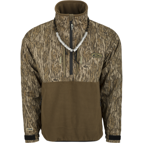 MST Guardian Flex Fleece Eqwader Quarter Zip Jacket showcasing durable Guardian Flex materials on upper body and breathable fleece on lower body.